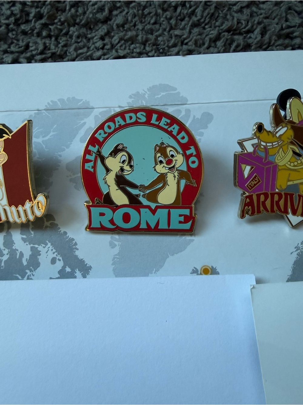 Adventures by Disney Rome Escape Pin Set 2025- Pinocchio, Chip ‘n Dale & Pluto - Picture 3 of 5